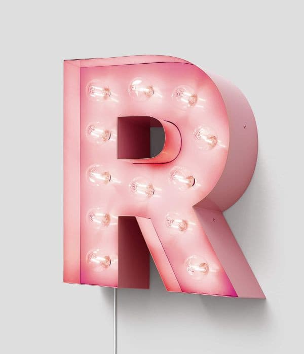 DIE BUCHSTABEN MIT GLÜHBIRNEN/DAS ALPHABET